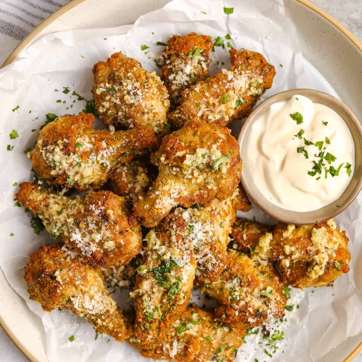 Garlic Parmesan Wings.