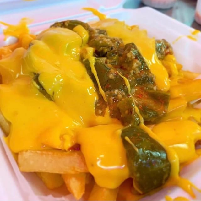 Cheese & Hot Roasted Pepper Fries.